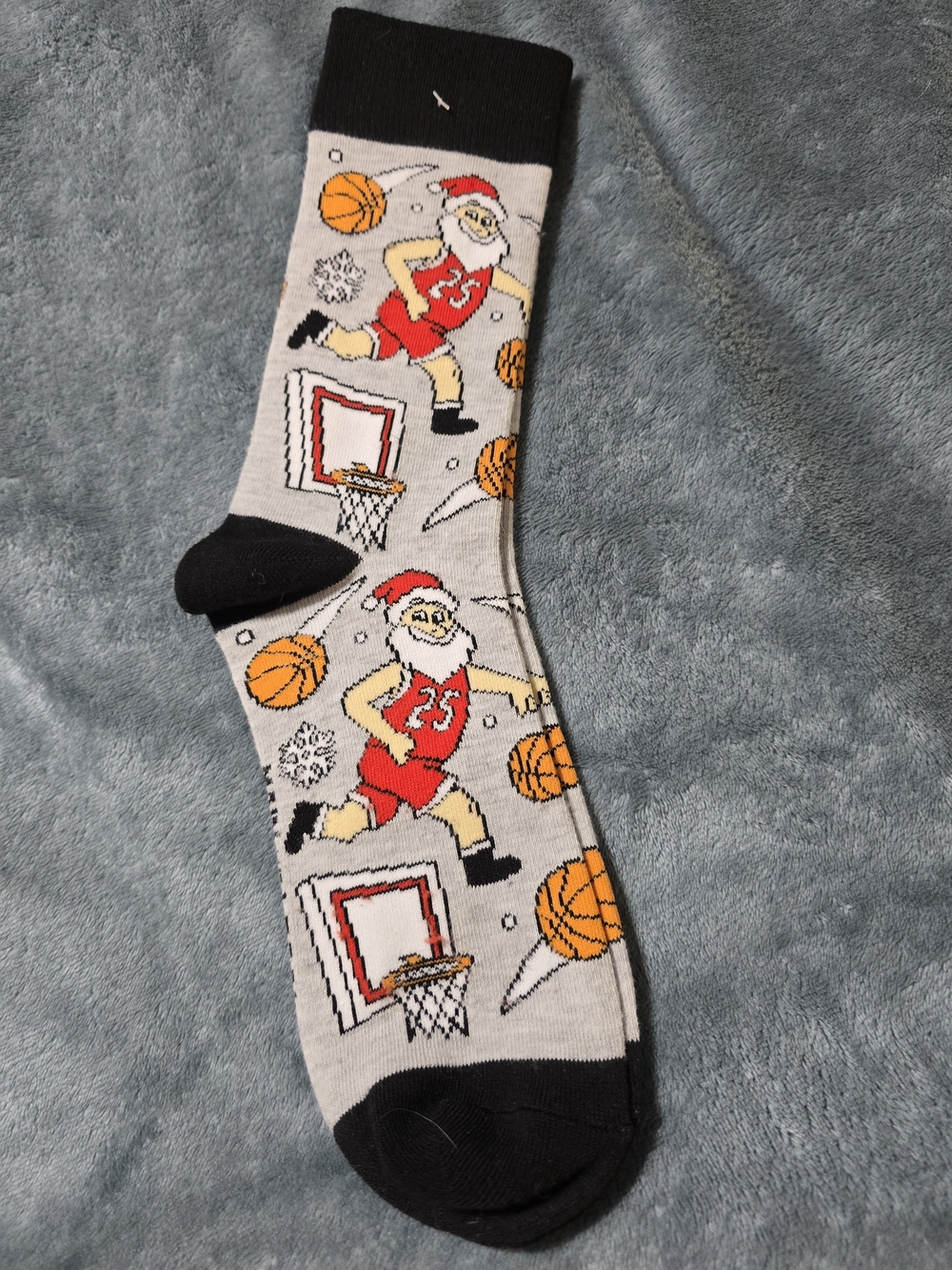 Main and Local Christmas Basketball #23 Novelty Crew Socks
